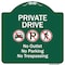 Signmission Private Drive No Outlet No Parking And No Trespassing Heavy-Gauge Aluminum Sign, 18" H, GW-1818-9930 A-DES-GW-1818-9930 - alternate 1